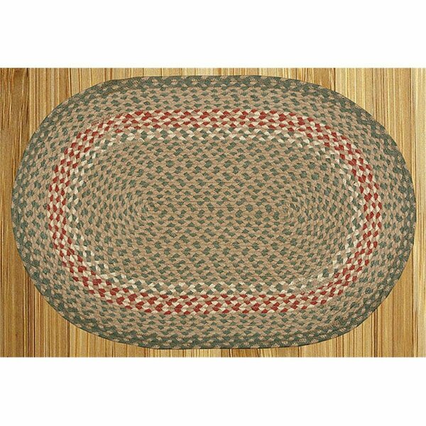 Capitol Earth Rugs Green-Burgundy Jute Braided Rug 06-009